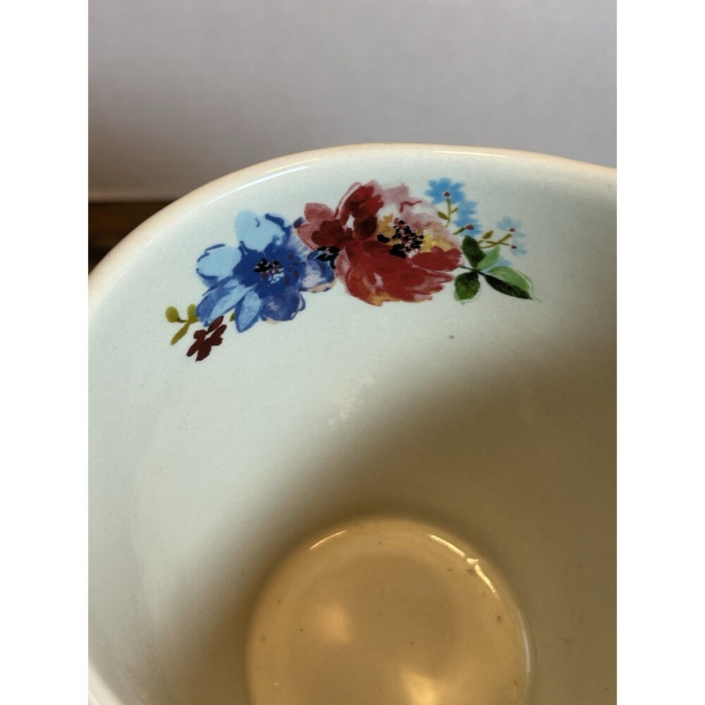 The Pioneer Woman Melody Floral 4 Cup Stoneware Measuring Pitcher Red Handle 1QT - Picture 6 of 11